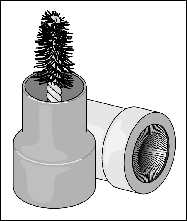 Figure 2-7:  A battery terminal brush (inside the cap) and clamp cleaner.